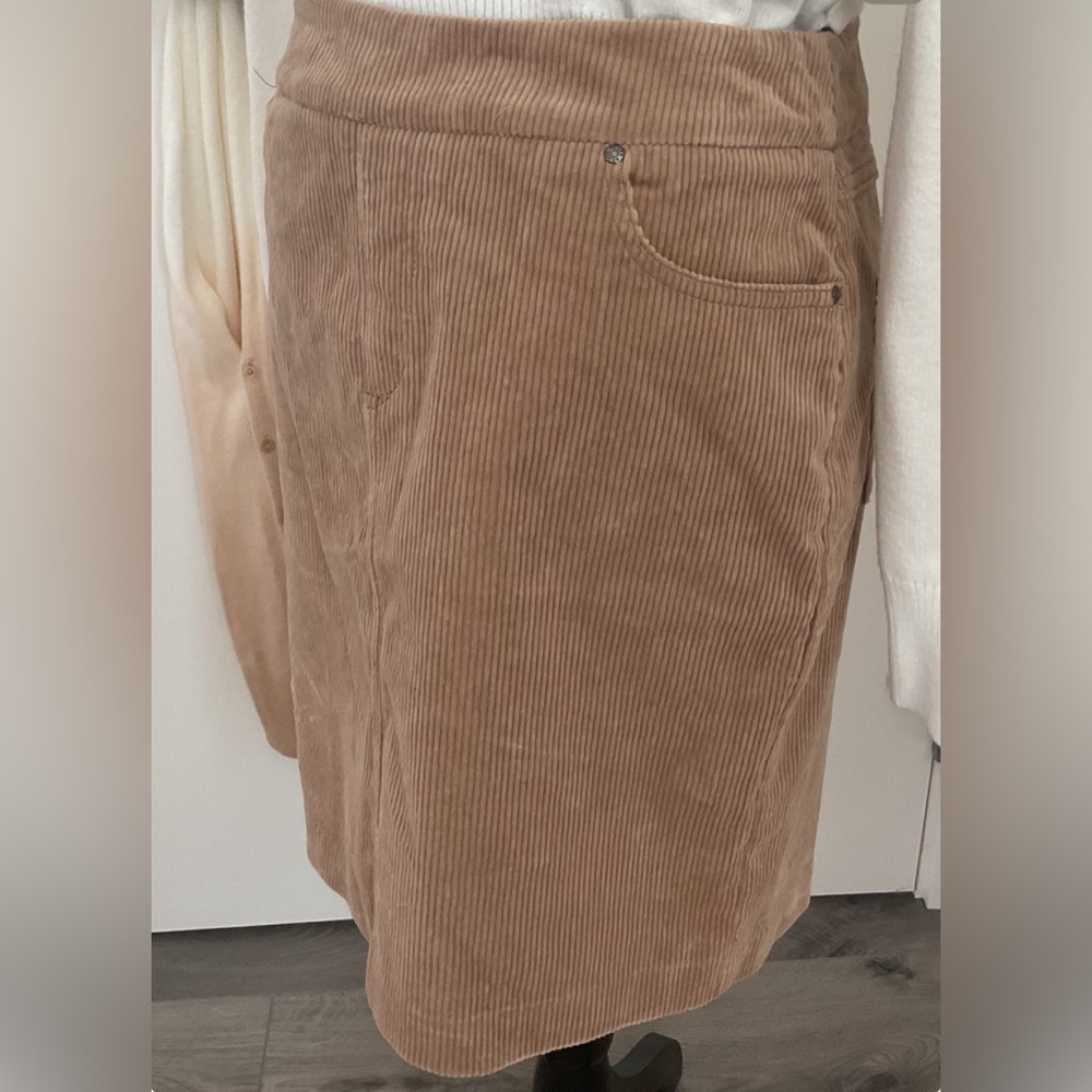 **S.C. & Co. Pull on Tan Soft Corduroy Skirt